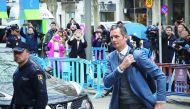 Husband of Spain's Princess Cristina, Inaki Urdangarin arrives to the courthouse in Palma de Mallorca, on the Spanish Balearic Island of Mallorca, yesterday.