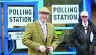 United Kingdom Independence Party leader Paul Nuttall leaves after casting his vote in Stoke-on-Trent, yesterday.