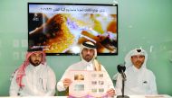 FROM LEFT: Ali Ebrahem Sayyar, Head of Public Relations of Q-Post; Mohammed Jabr Al Naemi, Deputy Chief Financial Officer, and Mohammad Saeed Al Mohannadi, Director of Fish Wealth at the Department of Ministry of Municipality and Environment, at the launc