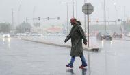 Rain picture. D-Ring Road, Old Airport area. Photo by: Salim Matramkot © The Peninsula