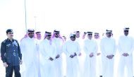 Ministers and officials at the opening of a road linking the new Hamad Port and Truck Route, yesterday.