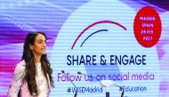 H E  Sheikha Hind bint Hamad Al Thani, Vice-Chairperson and CEO of Qatar Foundation speaking at the WISE@Madrid forum.