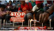 Philippines President Rodrigo Duterte has been repeatedly accused of running death squads during his two decades as Davao mayor and expanding on those tactics in a national war on drugs AFP/TED ALJIBE.