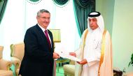 Minister of State for Foreign Affairs, H E Sultan bin Saad Al Muraikhi, received yesterday copies of credential of Fikret Ozer as Ambassador of the Republic of Turkey