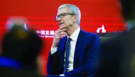 Apple CEO Tim Cook attends the China Development Forum in Beijing.
