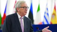 EU Commission President Jean-Claude Juncker speaks at the European Parliament in Strasbourg, France, yesterday. 