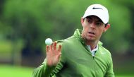 Rory McIlroy of Northern Ireland practises on the driving range prior to the first round of the World Golf Championships Dell Technologies Match Play at the Austin Country Club in Austin, Texas on Tuesday.