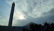Salahuddin Ayyubi Mosque in Mesaieed silhoutted against an overcast sky yesterday. Pic: Salim Matramkot/The Peninsula