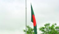 Bangladesh Ambassador Ashud Ahmed hoisting the National Flag on the occasion of the Independence and National Day of Bangladesh at the embassy premises on Sunday.