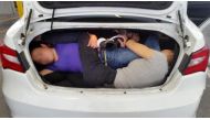 Four Chinese citizens in the trunk of a car that Customs and Border Protection reports was being driven by 24-year-old Jose Emiliano Aguilar, son of Mexican superstar Pepe Aguilar. The car was stopped at the San Ysidro Port of Entry in San Diego, Calif., 