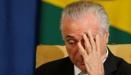 Brazil's President Michel Temer is pictured during the Brazil-Sweden Business Council at Bandeirantes Palace in Sao Paulo, Brazil, April 3, 2017. REUTERS/Nacho Doce
