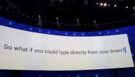 Regina Dugan, vice president of engineering of Building 8 at Facebook, speaks on stage during the second day of the annual Facebook F8 developers conference in San Jose, California, U.S., April 19, 2017. Reuters/Stephen Lam