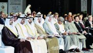 Minister of Energy and Industry H E Dr  Mohammed bin Saleh Al Sada (second left), attending  the ministerial meeting held in connection with the third GCC Petroleum Media Forum in Abu Dhabi.