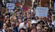 Supporters of science and research gather for the March for Science protest in Sydney on April 22, 2017. AFP / Peter Parks