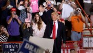 US President Donald Trump appears on stage at a rally in Harrisburg, Pennsylvania, US April 29, 2017. REUTERS/Carlo Allegri
