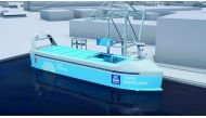 A computer-generated design of Yara Birkeland, the proposed self-sailing electric cargo ship.