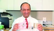 Prof Ziyad M Hijazi with P-valve and 3D heart. 