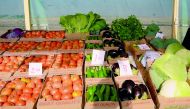 Vegetables on display at one of the winter markets. 