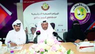 Jaber Al Shawi, (left), Deputy Director of Public Relation and Communication; Khalifa Al Dirham, the Director of the Schools Affairs Department, and Fatima Al Ubaidali, Head of Activities and Events, at the press conference.
