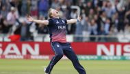 England's Anya Shrubsole celebrates as she takes the wicket of India's Rajeshwari Gayakwad to win the ICC Women's World Cup cricket final between England and India at Lord's cricket ground in London on July 23, 2017. AFP / Adrian Dennis