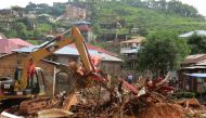People remove the wreckage at Regent region of Freetown after landslide struck the capital of the west African state of Sierra Leone on August 15, 2017. (Anadolu Agency)