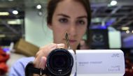 A quadproof camcorder is presented at the booth of JVC at the IFA (Internationale Funkausstellung) electronics trade fair in Berlin on September 1, 2016. The IFA is considered the worldwide biggest leading fair for entertainment electronics, IT and househ