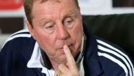 (FILES) This file photo taken on March 22, 2016 shows  Britain's Harry Redknapp, a former Tottenham boss, who was nominated as the new manager of Jordan's national team speaks during a press conference in the capital Amman.  AFP / KHALIL MAZRAAWI