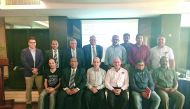 Gary Connan, Technical and Development Manager at Halfen-Moment Group, with other officials from Teyseer Rebar Contractors during the seminar at Radison Blu, 