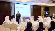 An expert  speaks during the training programme organised by Qatar Airways and Rolls-Royce at the Oryx Rotana Hotel in Doha. 