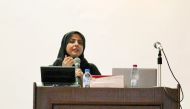 Fawzia Al Khater, Assistant Under-Secretary for Educational Affairs at the Ministry of Education and Higher Education, during the training workshop.