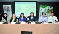 Afreeq Chairman Joseph Timothy Rivera (third right) along with sponsors of the upcoming Philippine Trade and Tourism Conference-Qatar 2017 during a press conference yesterday at Shangri-La Hotel Doha. Pic; Baher Amin / The Peninsula 