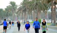 Residents enjoy an evening at Doha Corniche, yesterday. Pic: Salim Matramkot / The Peninsula 