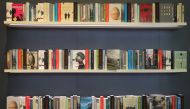 Books on shelves are pictured at the Frankfurt Book Fair 2017 in Frankfurt am Main, Germany, on October 11, 2017. The Frankfurt book fair is the world's largest publishing event, bringing together over 7,000 exhibitors from more than 100 countries. AFP / 