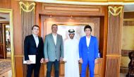 Sheikh Turki bin Faisal Al Thani (second right), Board member of Al Faisal Holding with officials from Kugu Logistics.