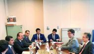Secretary-General of the Foreign Ministry H E Dr. Ahmed bin Hassan Al Hammadi and the Qatari delegation meeting Japanese officials during his official visit to Japan.