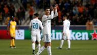 Real Madrid’s Cristiano Ronaldo applauds fans after the match REUTERS/Alkis Konstantinidis
