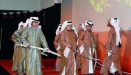 Students presenting an Ardah dance during the celebrations.