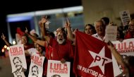 Supporters of former Brazilian President Luiz Inacio Lula da Silva attend a rally in support of his candidacy for the 2018 presidential race, in Brasilia, Brazil, January 23, 2018. REUTERS/Ueslei Marcelino