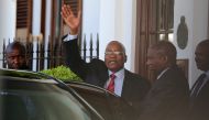 President Jacob Zuma leaves Tuynhuys, the office of the Presidency at parliament after the announcement that his State of the Nation address had been postponed in Cape Town, South Africa, February 6, 2018. Reuters/Sumaya Hisham