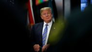 US President Donald Trump meets with law enforcement at the Broward County Sheriff's Office in the wake of the shooting at Marjory Stoneman Douglas High School in Fort Lauderdale, Florida, U.S., February 16, 2018. REUTERS/Eric Thayer