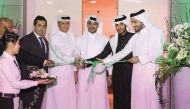 Dignitaries during the opening of Lina’s Sports Café at Salwa Road on Monday.  Pic: Abdul Basit / THe Peninsula