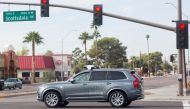 A self driving Volvo vehicle purchased by Uber moves through an intersection in Scottsdale, Arizona, December 1, 2017 (Reuters / Natalie Behring) 