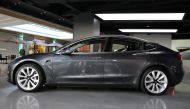  A Tesla Model 3 is seen in a showroom in Los Angeles, California, U.S. January 12, 2018. Reuters/Lucy Nicholson