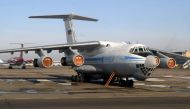 (FILES) In this file photo taken on March 04, 2004 a Russian Ilyushin 76 (IL-76) plane is seen at Moscow's airport. AFP / STR