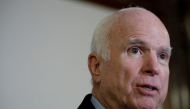 File photo of  Senator John McCain (R-AZ) speaking at a press conference about the National Defense Authorization Act in Washington, US, October 25, 2017. REUTERS/Aaron P. Bernstein/File Photo