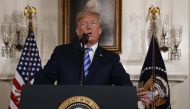 US President Donald Trump announces his decision on the JCPOA Iran nuclear agreement at the White House in Washington, May 8, 2018. Reuters/Jonathan Ernst