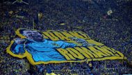 Supporters deploy a giant banner to thank Dortmund's goalkeeper Roman Weidenfeller, who leaves the club, at the end of the German first division Bundesliga football match Borussia Dortmund vs Mainz 05 in Dortmund, western Germany, on May 5, 2018. AFP / SA