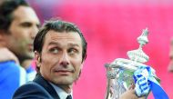 It was the first time since 2014 under Antonio Conte that Juventus's players got to celebrate their title with their fans in the streets of Turin where they were greeted by thousands of their supporters. In this photo, Chelsea manager Antonio Conte celebr