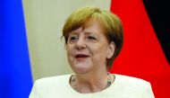 German Chancellor Angela Merkel speaks during a joint news conference with Russian President Vladimir Putin following their meeting in the Black Sea resort of Sochi, Russia May 18, 2018. Reuters/Sergei Karpukhin