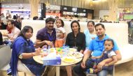 A family breaks fast at ‘Fast-a-thon’, a charity event organised by Hyatt Plaza and Qatar Charity. 
